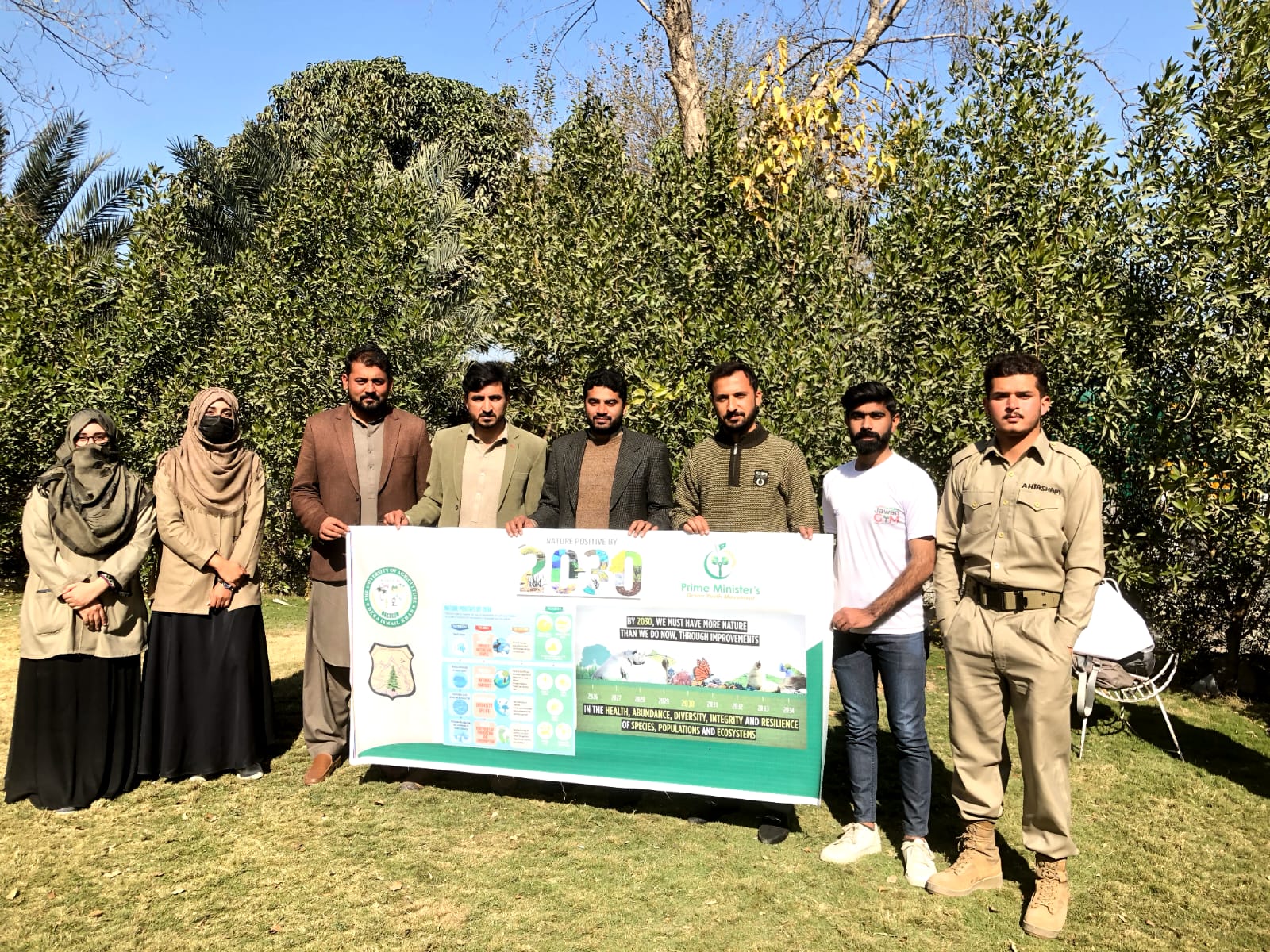 The University of Agriculture Dera Ismail Khan, the GYM club members and students of Agriculture and Forestry carried out a cleanliness drive and plantation of nurseries at the university farm and orchard to make it a friendly place for the students and awareness for community. 